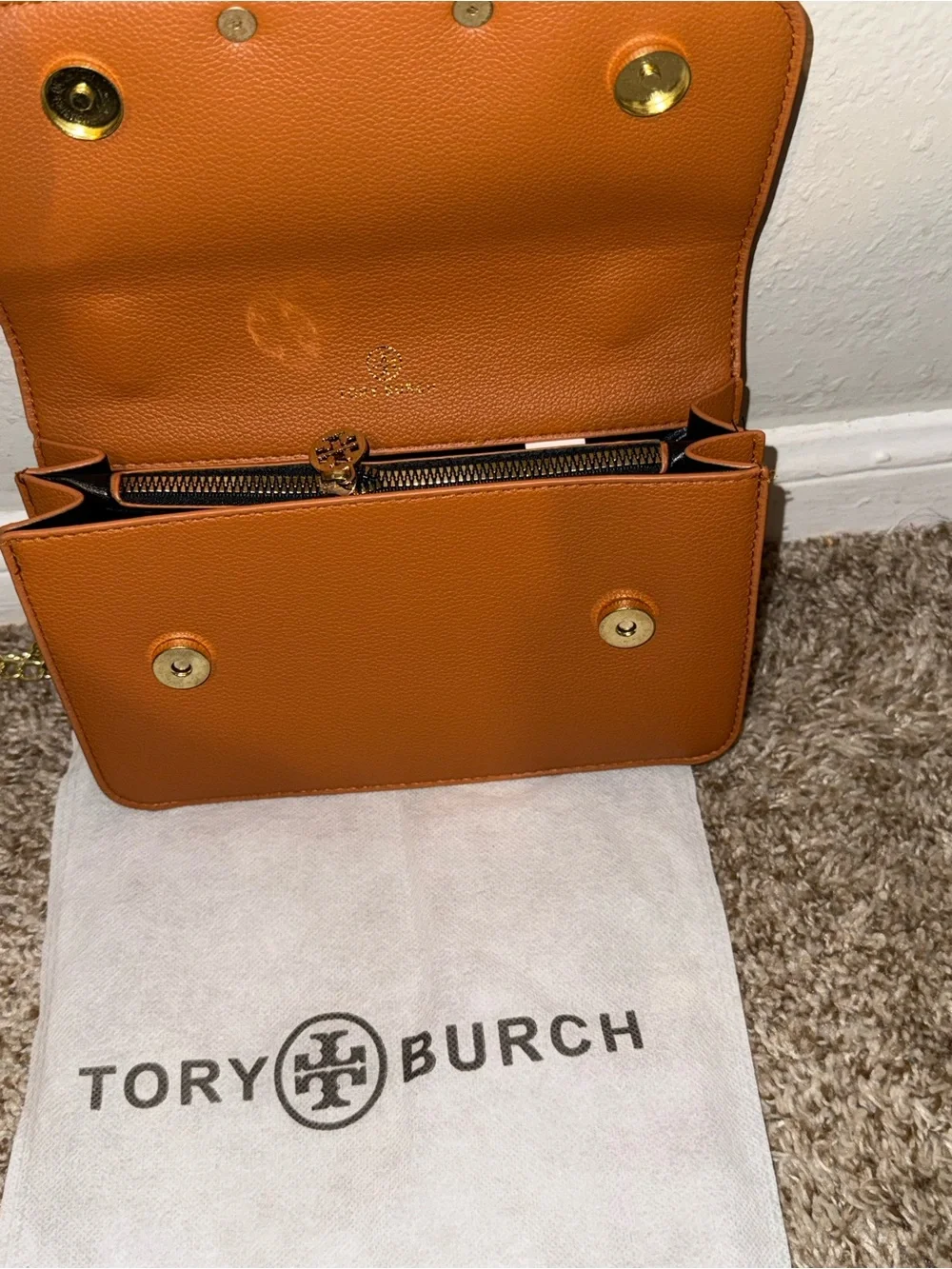 Tory Burch Kira Convertible Shoulder Bag in Cognac